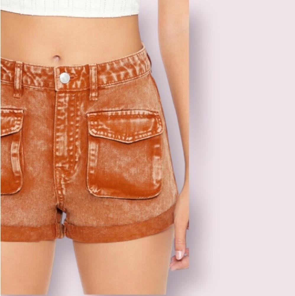 Forever 21 Brown Denim High-Waisted Shorts
